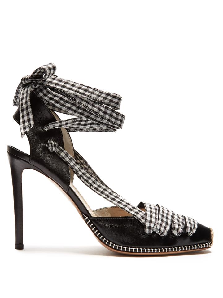 Altuzarra Gingham-tie Leather D'orsay Pumps