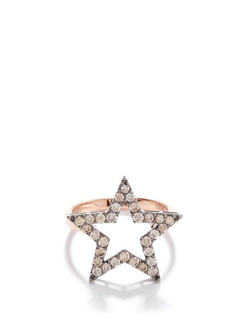 Rosa De La Cruz - Star Diamond & 18kt Rose-gold Ring - Womens - Rose Gold
