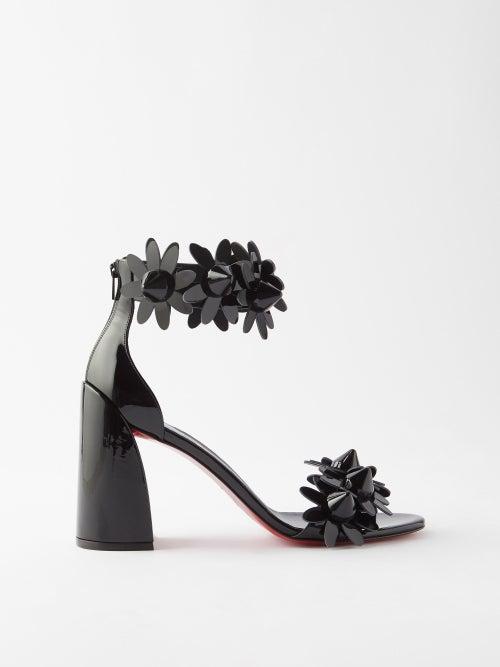 Christian Louboutin - Daisy Spikes 85 Patent-leather Sandals - Womens - Black