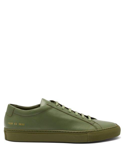 Matchesfashion.com Common Projects - Article Low Top Leather Trainers - Mens - Khaki