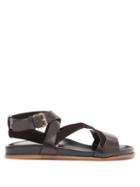 Matchesfashion.com Emme Parsons - Bodhi Leather And Suede Crossover Sandals - Womens - Black