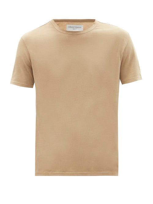 Mens Rtw Officine Gnrale - Crew-neck Pigment-dyed Jersey T-shirt - Mens - Beige