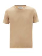 Mens Rtw Officine Gnrale - Crew-neck Pigment-dyed Jersey T-shirt - Mens - Beige