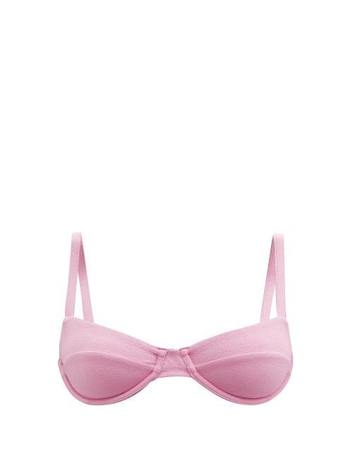 Matchesfashion.com Matteau - The Balconette Underwired Bikini Top - Womens - Pink