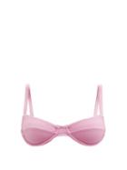 Matchesfashion.com Matteau - The Balconette Underwired Bikini Top - Womens - Pink