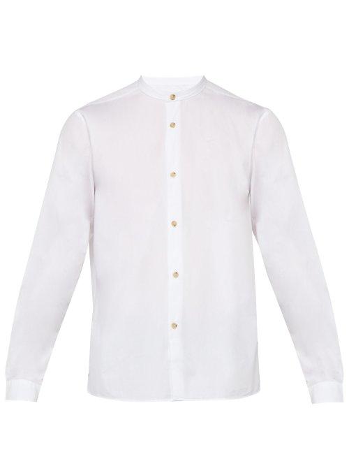 Matchesfashion.com Acne Studios - Pine Soft Pop Band Collar Cotton Poplin Shirt - Mens - White