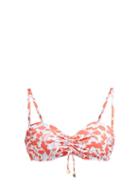 Matchesfashion.com Heidi Klein - Floral Print Bandeau Bikini Top - Womens - Red