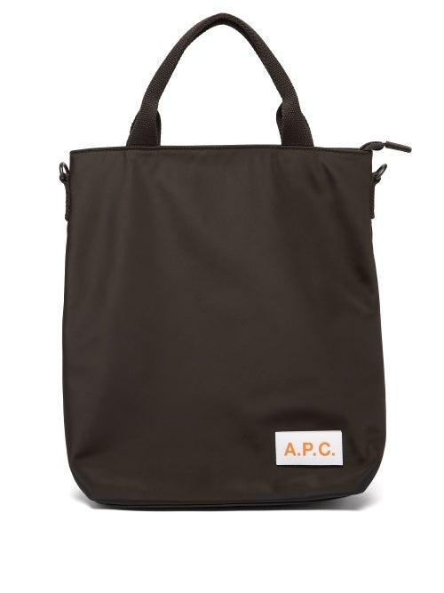 Mens Bags A.p.c. - Logo-patch Shell Tote - Mens - Black