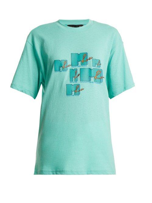 Matchesfashion.com Martine Rose - Mtv Logo Print Cotton T Shirt - Womens - Mint