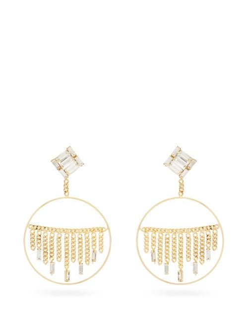 Matchesfashion.com Rosantica - Osiride Crystal Drop-hoop Earrings - Womens - Crystal