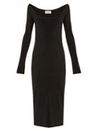 Matchesfashion.com Raey - Square Neck Ribbed Cashmere Dress - Womens - Black