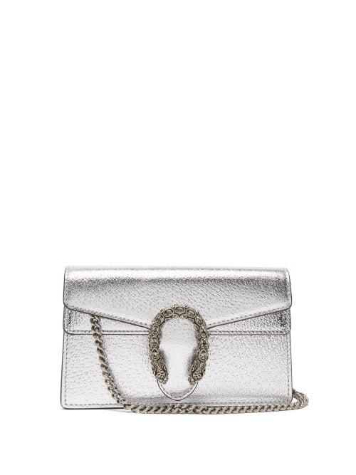 Gucci - Dionysus Super Mini Leather Cross-body Bag - Womens - Silver
