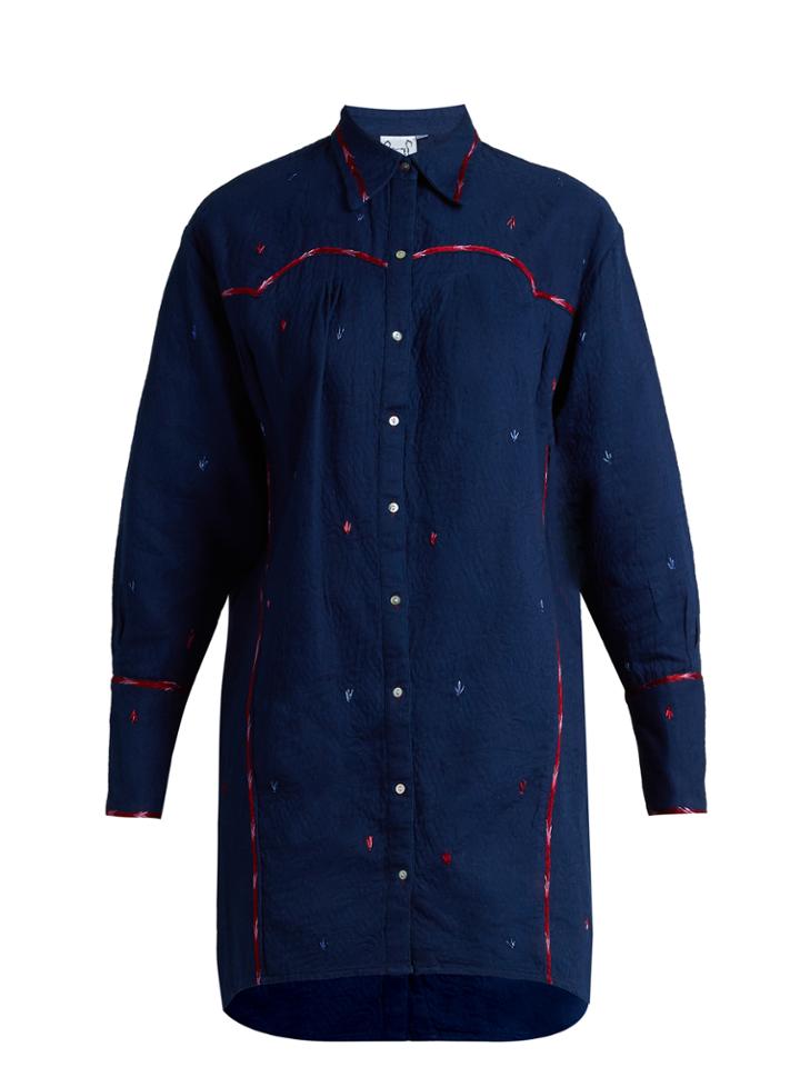 Thierry Colson Ruth Embroidered Cotton Shirtdress