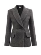 Khaite - Delphine Double-breasted Wool-twill Jacket - Womens - Mid Grey