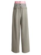 Matchesfashion.com Natasha Zinko - Layered Wool Blend Trousers - Womens - Grey Multi
