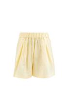 Asceno - Zurich Organic-linen Shorts - Womens - Pale Yellow
