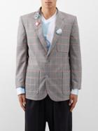 Liberal Youth Ministry - Darkcore Dreamland Checked Wool Jacket - Mens - Grey Red