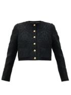 Matchesfashion.com Marine Serre - Floral-cloqu Upcycled-cotton Jacket - Womens - Black