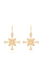 Azlee Compass 18kt Gold & Diamond Earrings