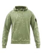 Stone Island - Logo-patch Splatter-dyed Cotton Hooded Sweatshirt - Mens - Green