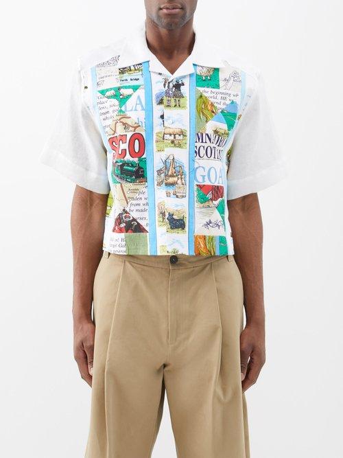 S.s. Daley - One-of-a-kind Vintage Cotton Patchwork Shirt - Mens - Cream Multi