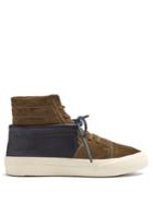Maison Margiela Contrast-panel High-top Suede Trainers