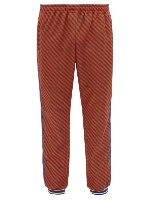 Matchesfashion.com Gucci - Striped Jersey Track Pants - Mens - Orange Multi