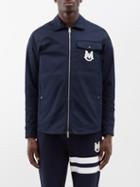 Moncler - Logo-embroidered Cotton-blend Gabardine Jacket - Mens - Dark Blue