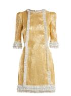 Matchesfashion.com The Vampire's Wife - Cate Metallic Silk Blend Dress - Womens - Gold Multi