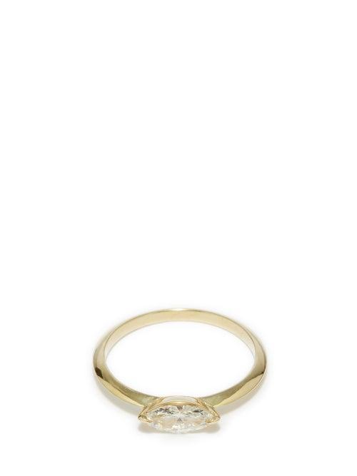 Lizzie Mandler - Knife Edge Diamond & 18kt Gold Ring - Womens - Yellow Gold