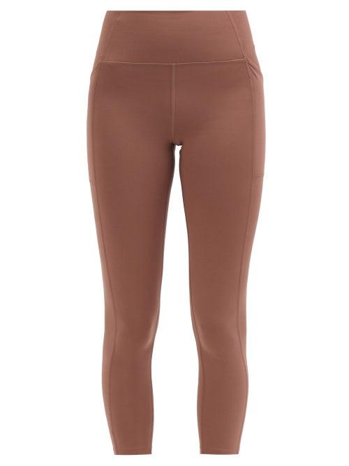 Girlfriend Collective - High-rise Pocketed Cropped Leggings - Womens - Dark Brown