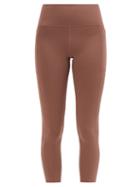 Girlfriend Collective - High-rise Pocketed Cropped Leggings - Womens - Dark Brown