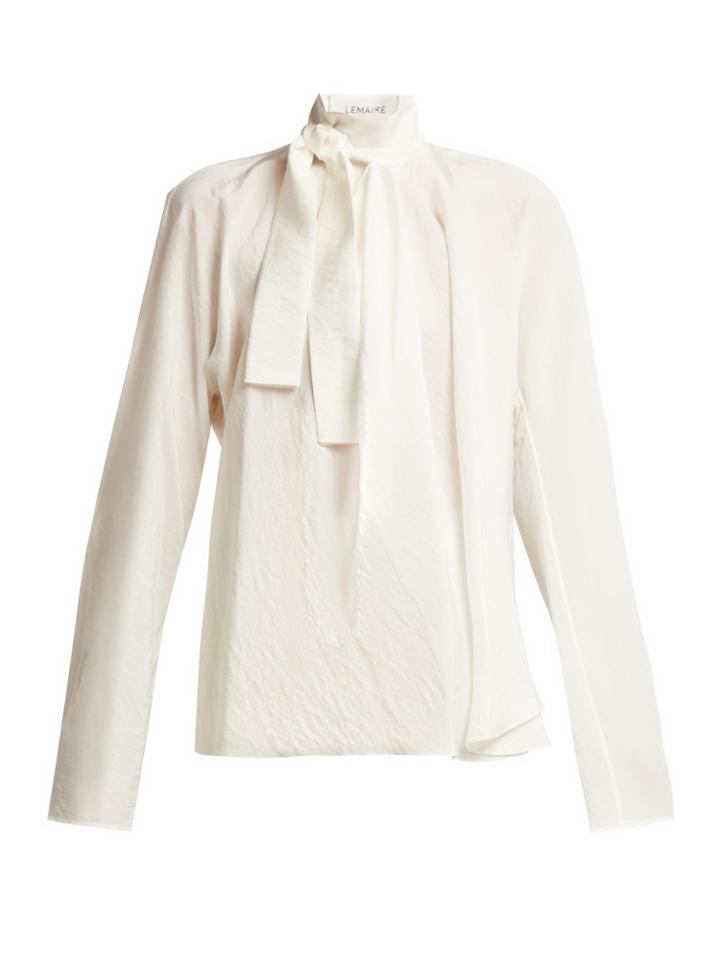 Lemaire Neck-tie Silk-blend Blouse