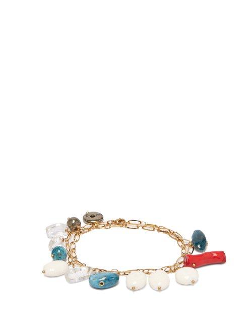 Matchesfashion.com Timeless Pearly - Stone Charm Chain Anklet - Womens - Blue