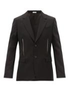 Matchesfashion.com Alexander Mcqueen - Slashed-effect Single-breasted Wool Jacket - Mens - Black