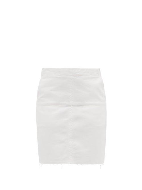 Matchesfashion.com Raey - Panelled Denim Mini Skirt - Womens - White