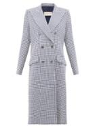 Matchesfashion.com Alexandre Vauthier - Double-breasted Houndstooth Cotton-blend Coat - Womens - Navy White