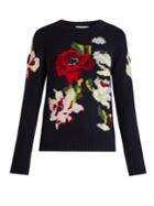 Allude Floral-intarsia Cashmere Sweater