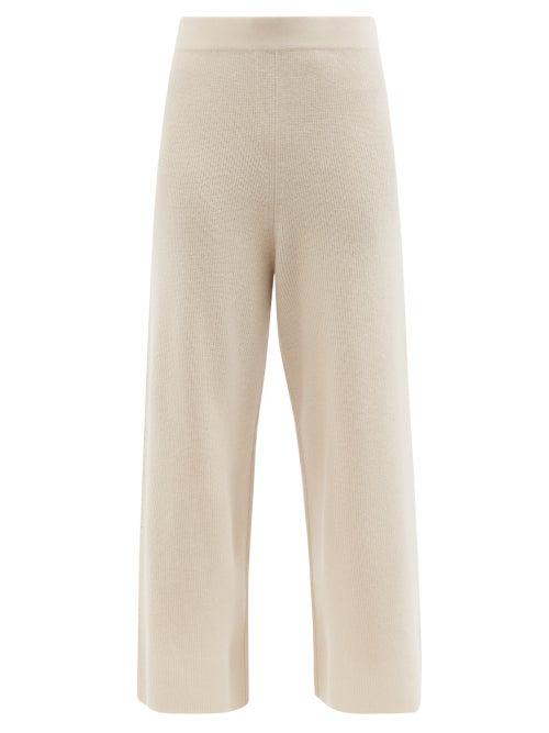 Allude - Cropped Wool-blend Trousers - Womens - Ivory