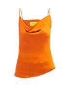 Marques'almeida - Asymmetric Draped Satin Cami Top - Womens - Orange
