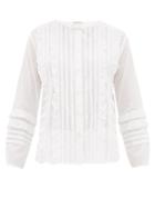 Matchesfashion.com Queene And Belle - Ashley Ruffled And Pleated Cotton Blouse - Womens - White