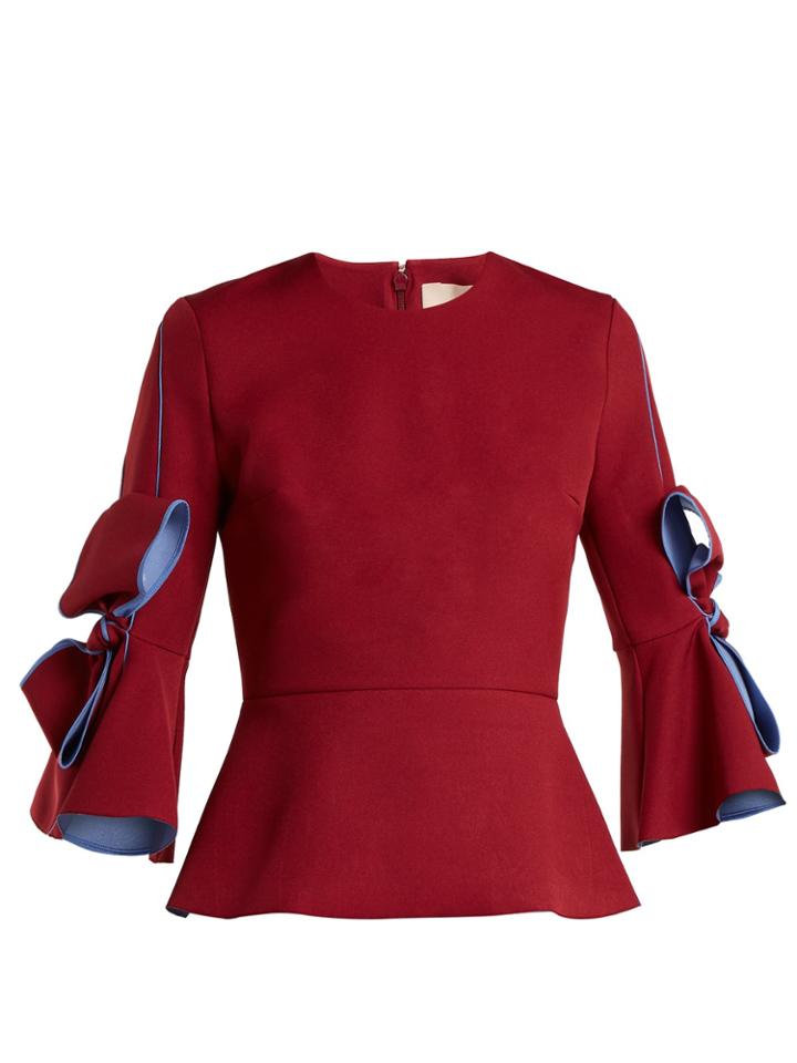 Roksanda Kemi Crepe Bow-sleeve Blouse