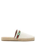 Matchesfashion.com Gucci - Alejandro Backless Gg-embroidered Espadrilles - Mens - Beige