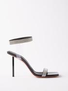 Amina Muaddi - Rih 95 Crystal-embellished Patent-leather Sandals - Womens - Black