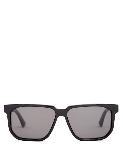 Matchesfashion.com Bottega Veneta - Square Acetate Sunglasses - Mens - Black