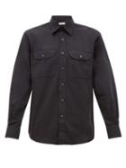 Matchesfashion.com Cobra S.c. - Appliqu Logo Patch Cotton Twill Shirt - Mens - Black