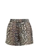 Matchesfashion.com Ganni - Leopard Print Cotton Poplin Shorts - Womens - Leopard
