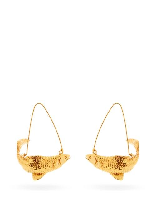 Matchesfashion.com Givenchy - Pisces Zodiac Hoop Earrings - Womens - Gold