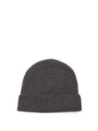 Ladies Accessories Johnstons Of Elgin - Ribbed Cashmere Beanie Hat - Womens - Dark Grey