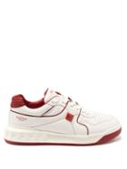 Valentino Garavani - One Stud Quilted Panelled Leather Trainers - Mens - Red White
